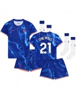 Chelsea Ben Chilwell #21 Domácí dres pro děti 2024-25 Krátký Rukáv (+ trenýrky)